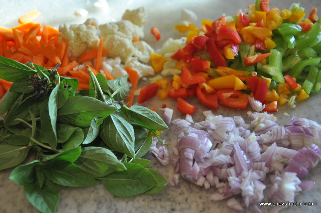 veggies for thai rice 